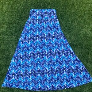 JOE B blue pattern printed maxi skirt